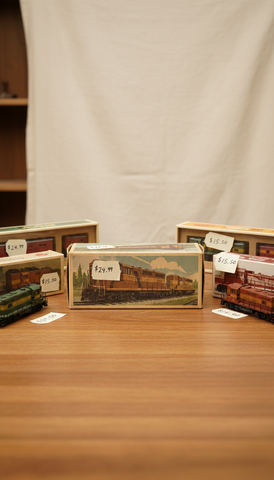 N scale diesel engine with vintage packaging