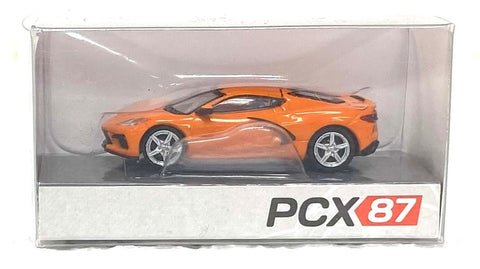 HO Scale Brekina 870675 Orange Black 2020 Chevrolet Corvette (C8) Stingray