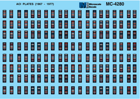 HO Scale Microscale MC-4280 ACI "CarTrak" Plates Decal Set