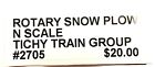 N Scale Tichy Train Group 2705 Rotary Snow Plow Kit