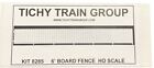 Walthers HO Scale Tichy Train Group 8280 3-Rail Wood Fence – 4' Tall (Unassembled Kit)