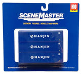 HO Scale Walthers SceneMaster 949-18201 Hanjin 40' Flat Panel Container 3-Pack