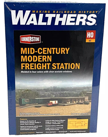 HO Scale Walthers Cornerstone 933-4065 Mid-Century Modern Freight Station Kit