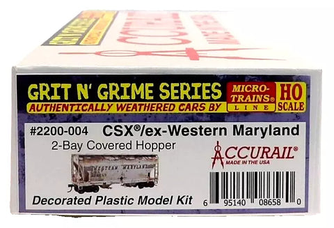 HO Scale Micro Trains 2200004 CSX/Western Maryland Weathered ACF 2-Bay Hopper