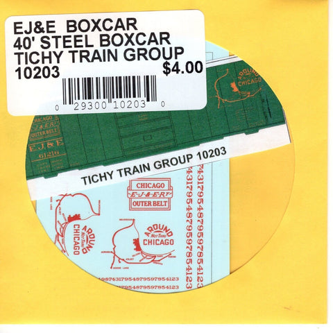 HO Scale Tichy Train 10203 EJ&E Elgin, Joliet & Eastern 40' Stl Boxcar Decal Set
