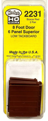 HO Scale Kadee 2231 8' Superior 6 Panel Boxcar Red Doors Low Tack Board (2) pr