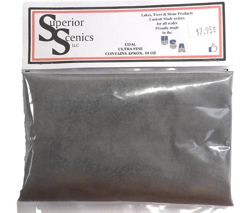 N Scale Superior Scenics Coal Ultra Fine Ballast 10 oz Bag