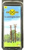 N Scale ScaleSigns.com 2008C Railroad Crossing Crossbuck Street/Road (2) pcs