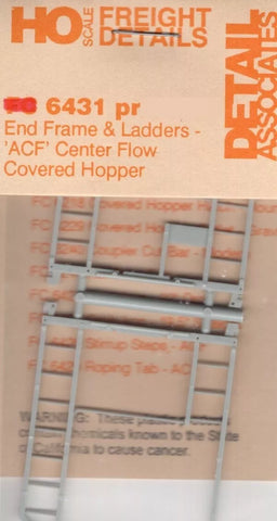 HO Scale Detail Associates 6431 End Frame & Ladders 'ACF' Center Flow Hopper