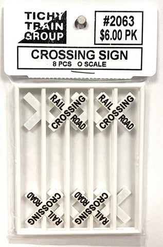 O Scale Tichy Train Group 2063 Railroad Crossing Crossbucks Signs (8) pcs