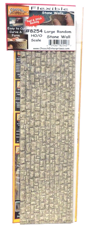 HO/N Scale Chooch 8254 Flexible Random Stone Wall w/Self-Adhesive Backing