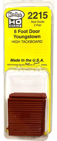 HO Scale Kadee 2215 8' Youngstown Boxcar Doors High Tack Board Red Oxide (2) pr