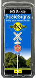 HO Scale ScaleSigns.com 240903C Crossbuck + 3 Tracks + Stop Sign + ID Sign