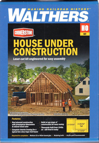 HO Scale Walthers Cornerstone 933-4157 House Under Construction Building Kit