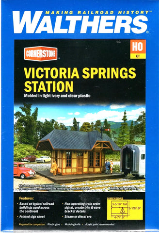 HO Scale Walthers Cornerstone 933-3555 Victoria Springs Station Building Kit