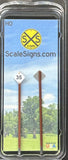 HO Scale ScaleSigns.com 2103v35 White Railroad Speed Limit 35 Sign (2) pcs