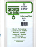 Evergreen 4529 Styrene White Metal Siding Sheet .100" .25cm Spacing