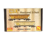 N Scale Micro Trains 98305096 Weathered CSX ex-Chessie 2-Bay Covered Hopper Set