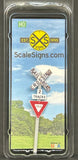 HO Scale ScaleSigns.com 231102 Railroad Crossbuck + 2 Track + Yield Sign