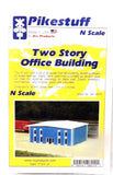 N Scale Pikestuff 541-8010 Blue 50' x 40' Two-Story Modern Office Building Kit