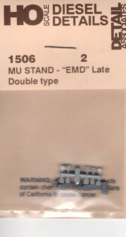HO Scale Detail Associates 1506 MU Stand - "EMD" Late Double Type 2 Pkg