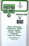 Evergreen 9125 Styrene White Sheet Plain - 6 x 12" 15.2 x 30.5cm .125"