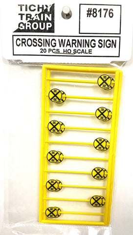 HO Scale Tichy Train Group 8176 Yellow Modern Railroad Crossing Warning Sign