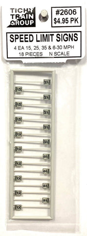 N Scale Tichy Train Group 2606 Low Speed Limit Signs pkg (18)