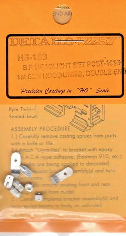 HO Scale Details West HB-103 SP Headlight Set Post-1958 1st Gen. Hood Units