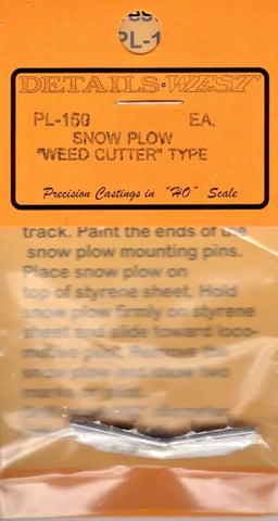 HO Scale Details West PL-150 Snow Plow "Weed Cutter" Type
