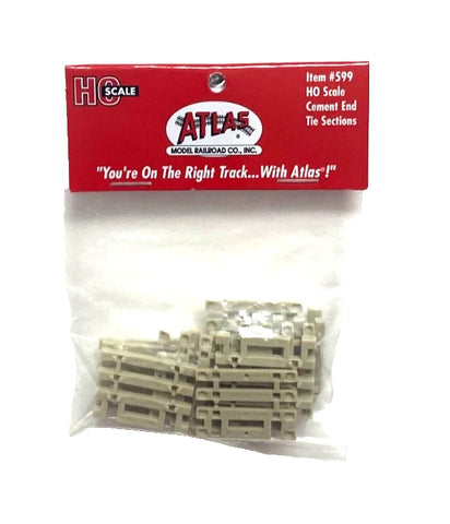 HO Scale Atlas 599 Concrete Tie 3" End Snap for Flex-Track