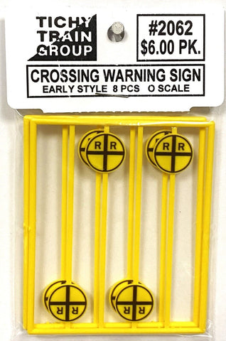 O Scale Tichy Train Group 2062 Early Grade Crossing Advance Warning Sign (8) pcs