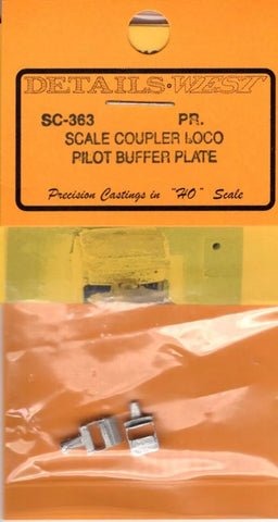 HO Scale Details West SC-363 Scale Coupler Loco Pilot Buffer Plate