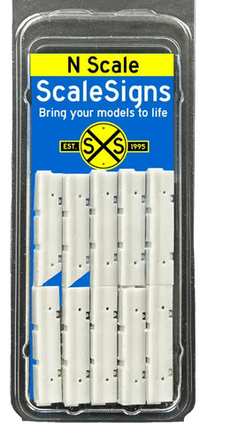 N Scale ScaleSigns.com 13128 Highway Concrete Jersey Barriers (10) pcs