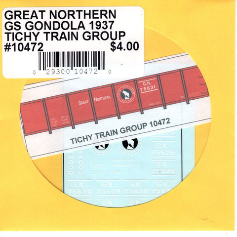 HO Scale Tichy Train 10472 GN Great Northern GS Gondola 1937 Decal Set