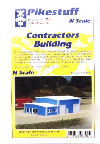 N Scale Pikestuff 541-8006 Blue 40 x 60' Contractor's Building Kit