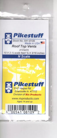 N Scale Pikestuff 541-8109 Roof Top Vents 4 Each