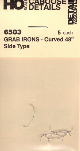 HO Scale Detail Associates 6503 Grab Irons - Curved 48" Side Type 5 Each