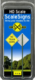 HO Scale ScaleSigns.com 2025c No Train Horn Ahead Street Sign (2) pcs