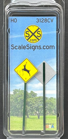HO Scale ScaleSigns.com 300128cv Deer w/Bullet Holes Assembled Sign (2) pcs