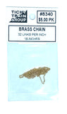 HO Scale Tichy Train Group 8340 Brass Chain 32 Links Per Inch 18" Long