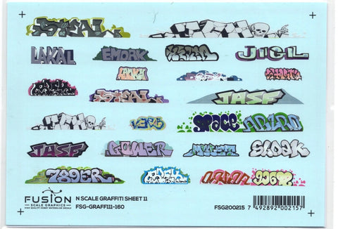 N Scale Fusion Graphics 111-160 Graffiti Decal Set #11