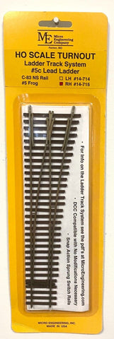 HO Scale Micro Engineering 14-715 Code 83 #5c Right Hand Lead Ladder Track System Turnout