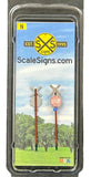 N Scale ScaleSigns.com 2006CV1 Railroad Crossing Crossbuck w/Faded Stop (2) pcs