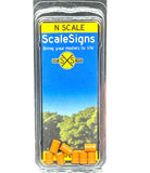 N Scale ScaleSigns.com 1003 Orange 55 Gallon Drums (8) pcs