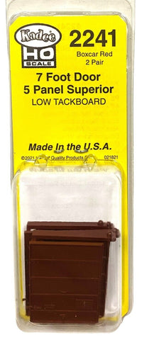 HO Scale Kadee 2241 7' Superior 5 Panel Boxcar Red Doors Low Tack Board (2) pr