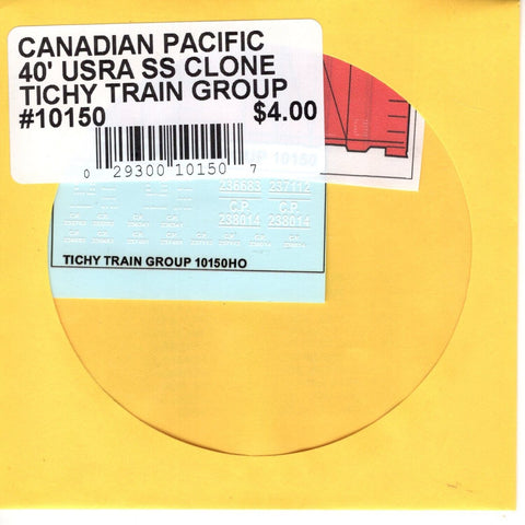 HO Scale Tichy Train 10150 Canadian Pacific 40' USRA SS Clone Decal Set
