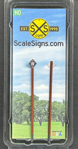 HO Scale ScaleSigns.com 2040c Black om White Train Whistle/Horn "W" Sign (2) pcs (Copy)