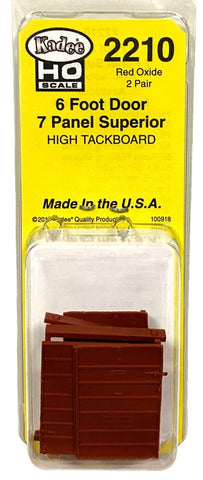 HO Scale Kadee 2210 6' Superior 7 Panel Boxcar Doors High Tack Board Red Oxide