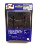 N Scale Atlas 70000185 Black Single-Arm Square LED 30' Street Light 3-Pack
